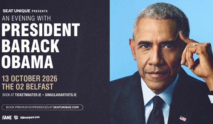 President Barack Obama promotional image for event at The O2 Belfast