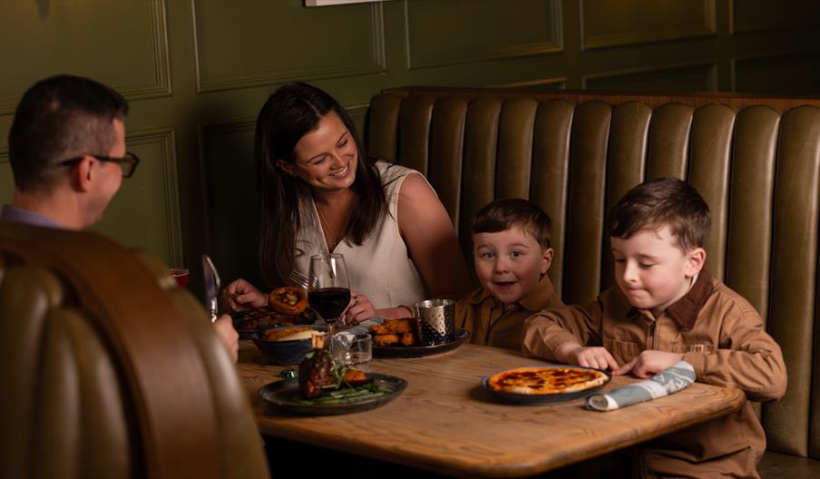 family enjoying dinner