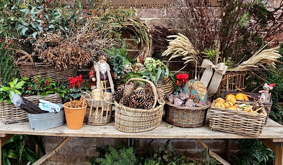 trestle covered in foliage seed heads dried wreath accessories