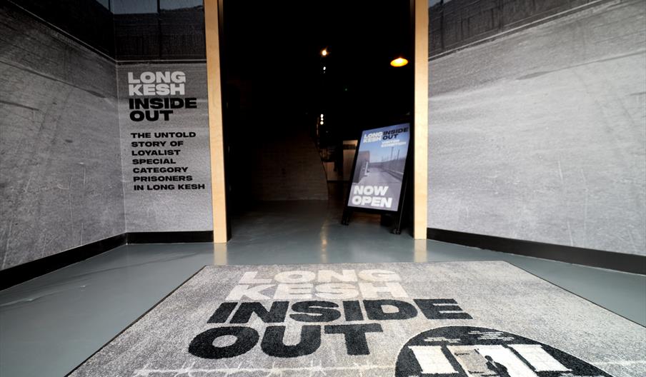 Entrance to exhibit with now open sign