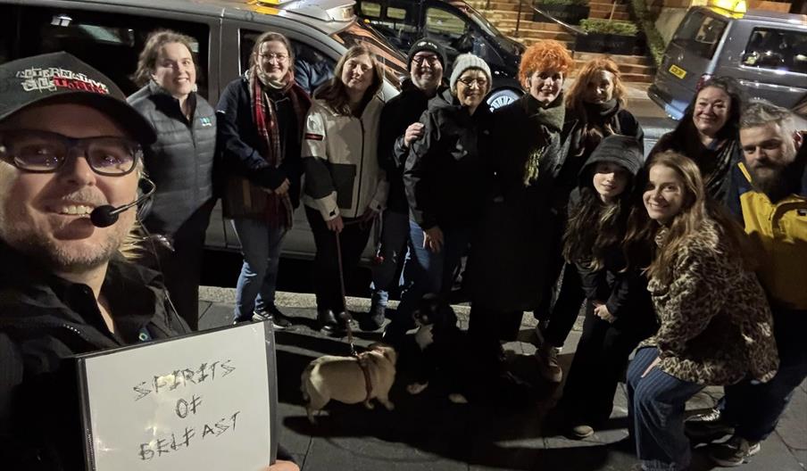 A tour group attending Spirits of Belfast - historical ghost walking tour by Alternative Ulstours