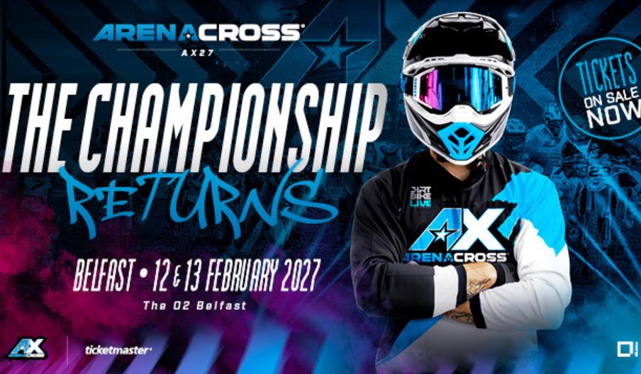 Promotional Image for The Arenacross World Tour event at The O2 Belfast.