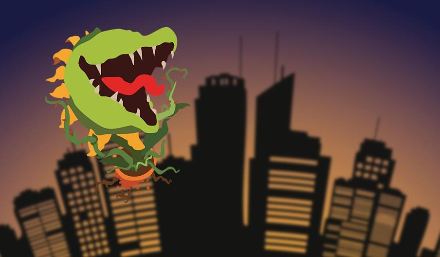 Carnivorous plant and cityscape