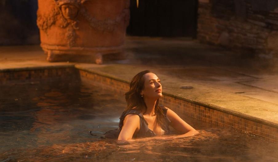 lady in pool