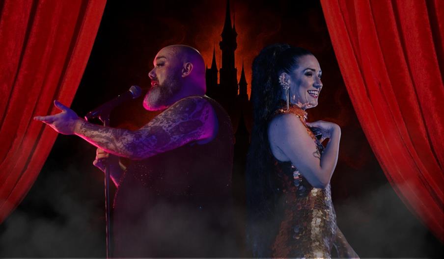 two cabaret performer on stage