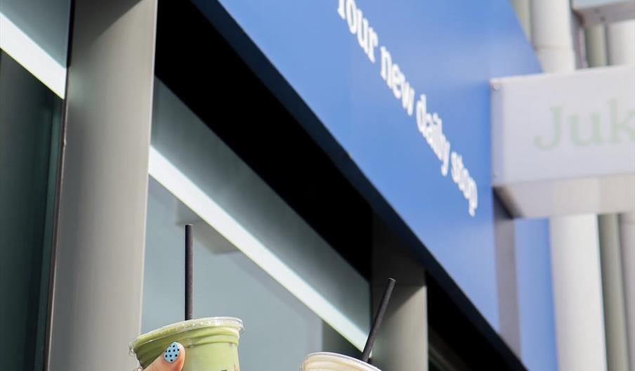 Iced strawberry  matcha and iced latte