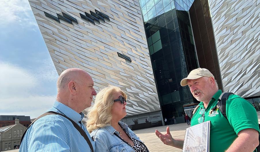 image of tour guide at Titanic Belfast