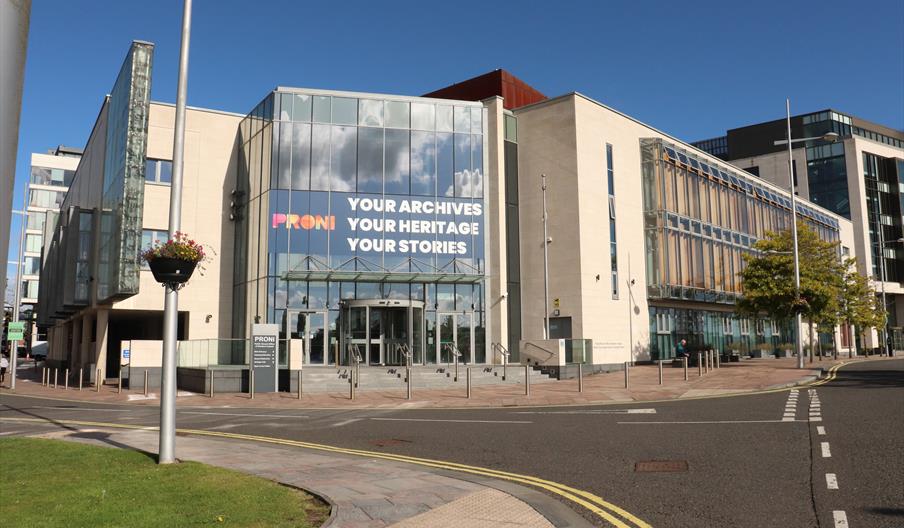 Exterior photograph of the PRONI building in Titanic Quarter
