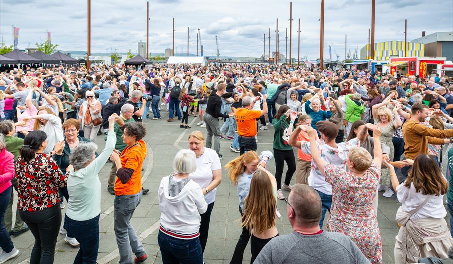 Ceili Dancing at the Titanic Slipways