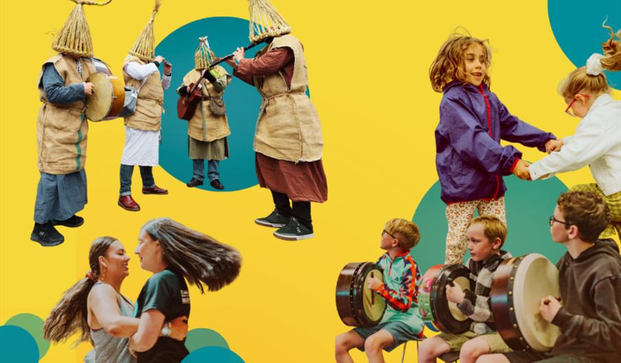 a collage of images of activities happening at Trad Picnic.