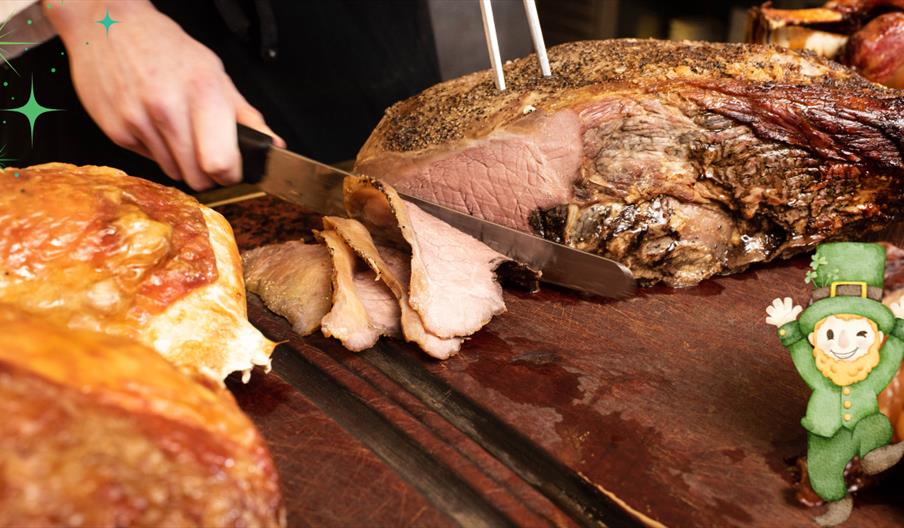 A family enjoying St. Patrick's Day celebrations.