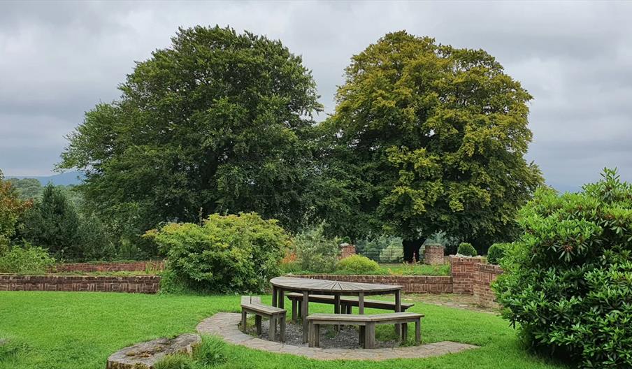 Image of gardens with seating area