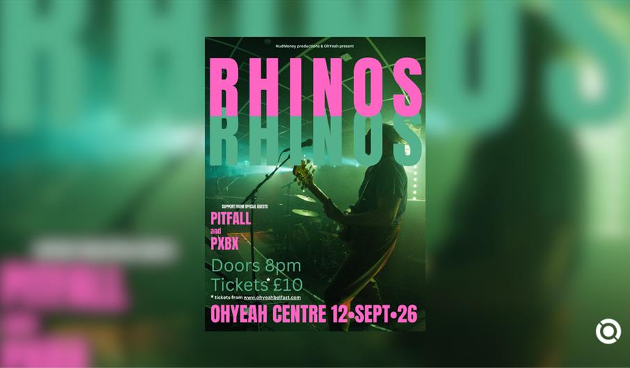 An event poster from the file vb120926.jpg, presented by "MudMoney productions & OhYeah." The background is a live music stage photograph bathed in gr