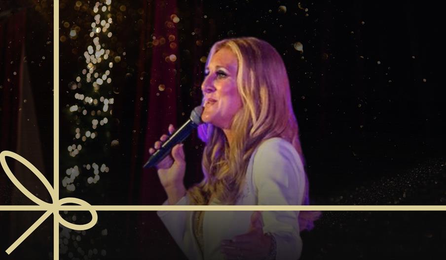 Lisa Press as Celine Dion on stage at Cabaret