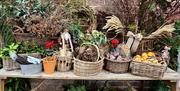 trestle covered in foliage seed heads dried wreath accessories